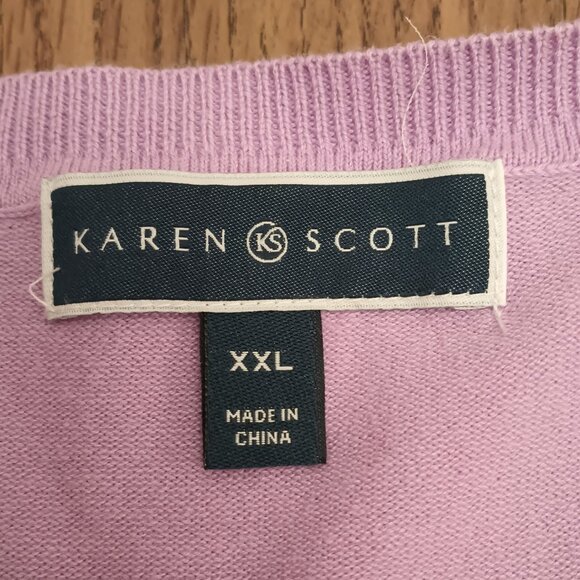 Karen Scott Size XXL Pink Cardigan - Picture 2 of 9